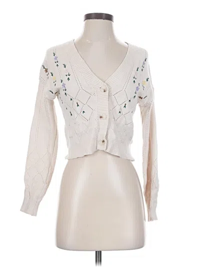 Pre-owned Willow & Wind Cardigan Sweater In White