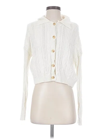 Pre-owned Willow & Wind Cardigan Sweater In White