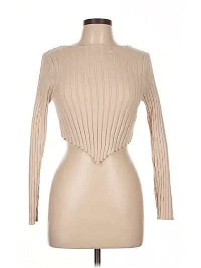 Pre-owned Willow & Wind Long Sleeve Top Tan Turtleneck Tops