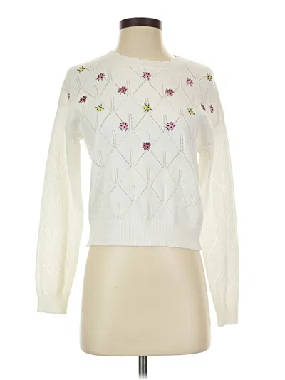 Pre-owned Willow & Wind Pullover Sweater In White