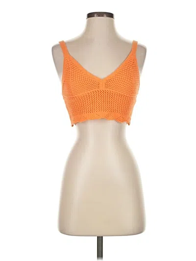 Pre-owned Willow & Wind Sleeveless Top Orange V Neck Tops