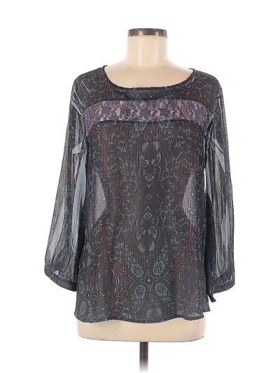 Pre-owned Willow Bay Long Sleeve Blouse In Gray