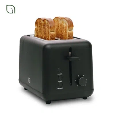 Willow Kitchen 2-slice Toaster With Wide Slots - Perfect For Toasted Bagels, Compact Design, Crumb Tray - G In Black