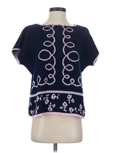 Pre-owned Willow Ridge Short Sleeve Blouse In Blue