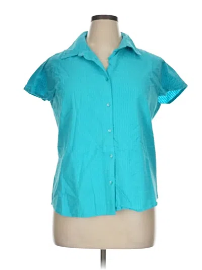 Pre-owned Willow Ridge Short Sleeve Blouse In Blue