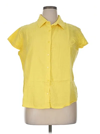 Pre-owned Willow Ridge Short Sleeve Blouse In Yellow