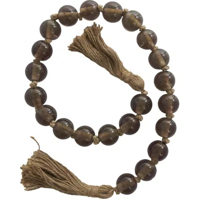 Willow Row Bohemian Glass Beaded Tassel Garland In Dark Brown