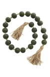 Willow Row Bohemian Glass Beaded Tassel Garland In Green