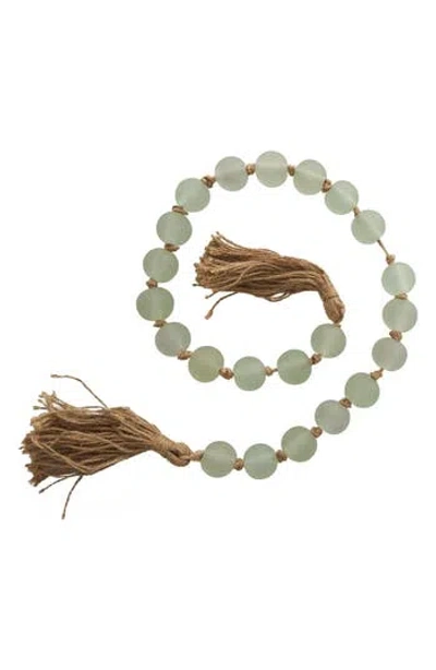 Willow Row Bohemian Glass Beaded Tassel Garland In Green