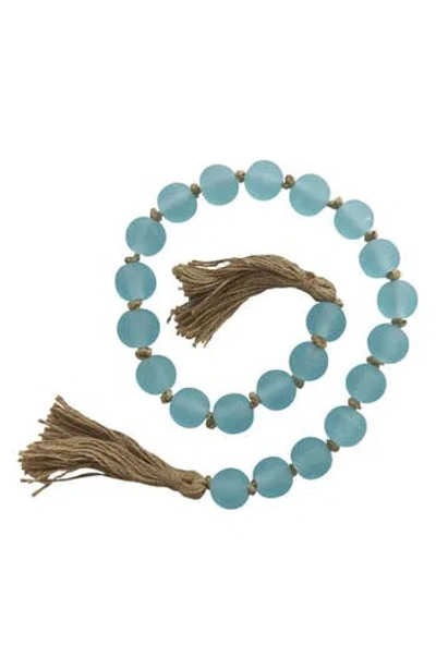 Willow Row Bohemian Glass Beaded Tassel Garland In Teal