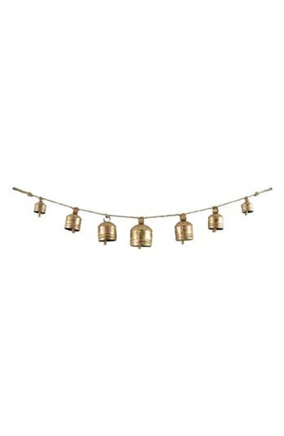 Willow Row Bohemian Metal Cow Bell Garland In Gold