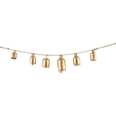 Willow Row Bohemian Metal Cow Bell Garland In Gold