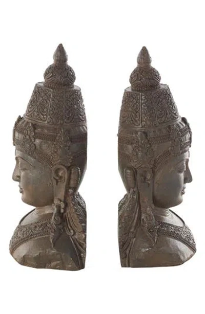 Willow Row Buddha Resin Bookends In Bronze