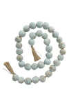 Willow Row Ceramic & Tassel Garland In Teal