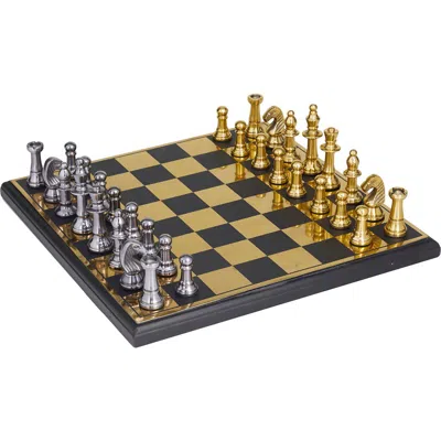 Willow Row Goldtone Aluminum Chess Game Set