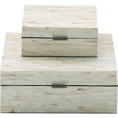 Willow Row Mother Of Pearl Inlay Box In White