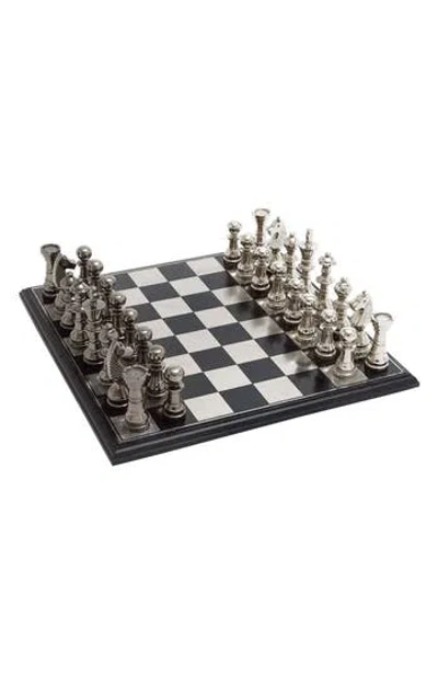 Willow Row Silvertone Aluminum Chess Game Set In Gray