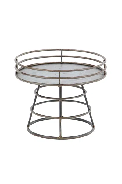 Willow Row Grey Iron Farmhouse Tray Stand