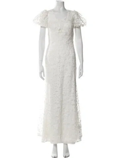Pre-owned Willowby By Watters Nylon Long Dress In White
