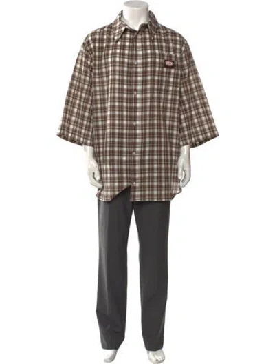 Pre-owned Willy Chavarria 2025 Hacienda Shirt In Brown