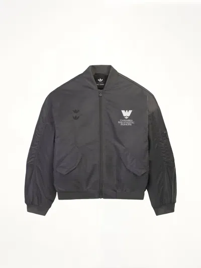 Willy Chavarria X Adidas Logo-print Bomber Jacket In Gray