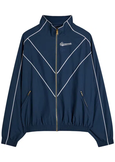 Willy Chavarria Bad Boy Logo-embroidered Shell Track Jacket In Blue