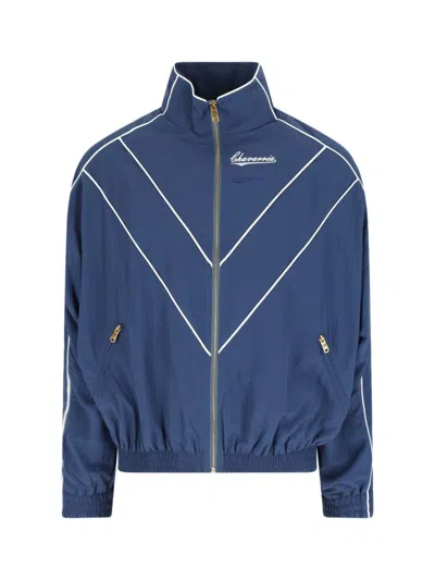 Willy Chavarria Bad Boy Logo-embroidered Printed Nylon Track Jacket In Blue