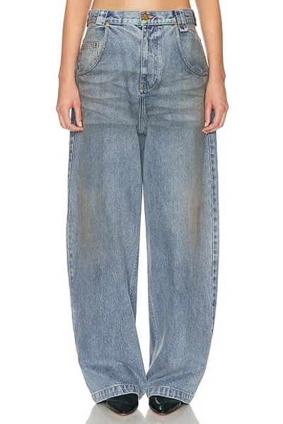 Willy Chavarria Bad Girl Denim Barrel Leg In Blue