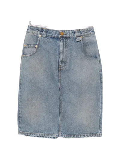 Willy Chavarria Bad Girl Denim Midi Skirt In Blue