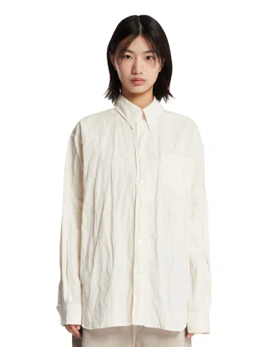 Willy Chavarria Beige Crinkled Veterano Shirt In Neutral