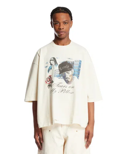 Willy Chavarria Beige Tears In My Pillow T-shirt In Neutral