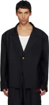 Willy Chavarria Black Box Cutter Blazer In Blue