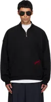 Willy Chavarria Black Bravo Quarter Zip Jacket In Black
