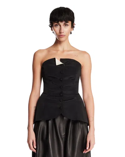 Willy Chavarria Black Bustier Top