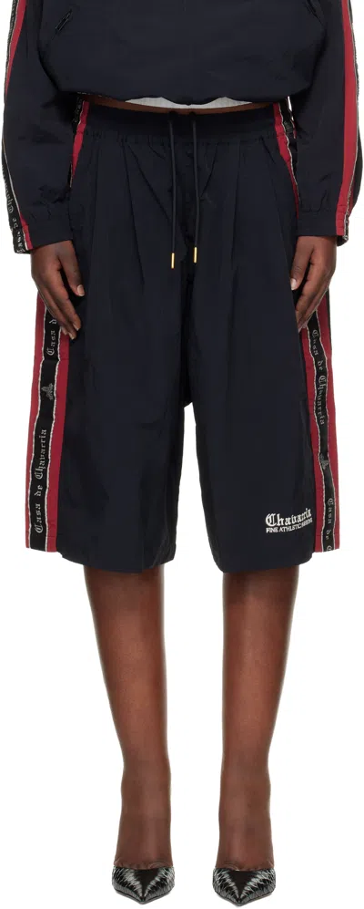 Willy Chavarria Black 'casa De Chavarria' Orale Track Shorts In White