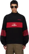 Willy Chavarria Colourblock Mock-neck Sweater In Black