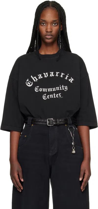 Willy Chavarria Black 'chavarria Community Center' Buffalo T-shirt