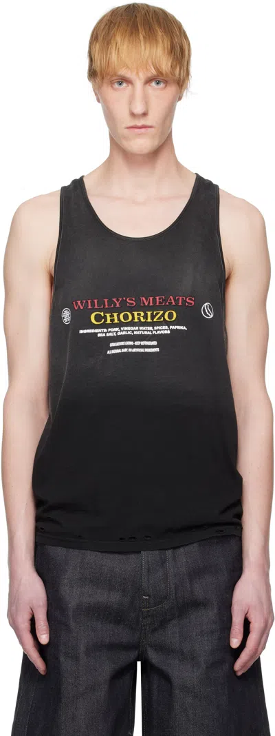 Willy Chavarria Black 'chorizo' Destroyed Tank Top