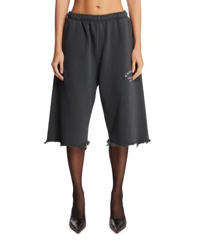 Willy Chavarria Black Community Center Distressed Shorts In Gray