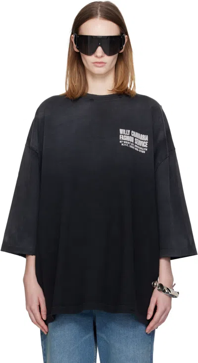 Willy Chavarria Black 'fashion Services' Buffalo T-shirt