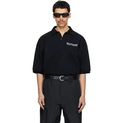 Willy Chavarria Football Embroidery Polo Shirt In Black