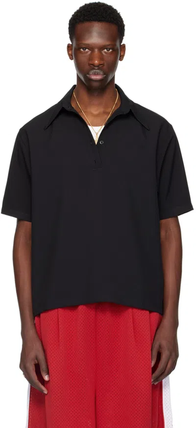Willy Chavarria Black Point Collar Polo