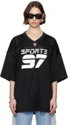 Willy Chavarria Black 'sports' Football Jersey T-shirt In Black