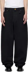 Willy Chavarria Black Tapered Bad Boy Jeans In Black