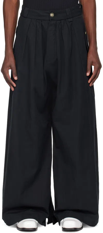 Willy Chavarria Black Wide-leg Trousers