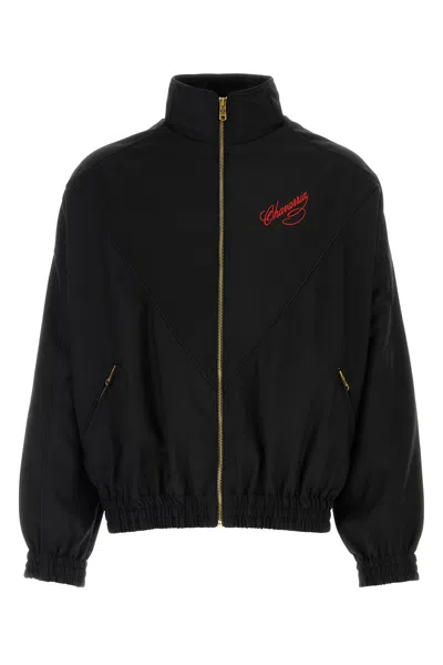 WILLY CHAVARRIA BLACK WOOL BOMBER JACKET
