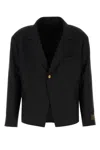 Willy Chavarria Black Wool Oversize Blazer In Black