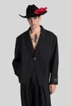 Willy Chavarria Black Box Cutter Blazer In Black