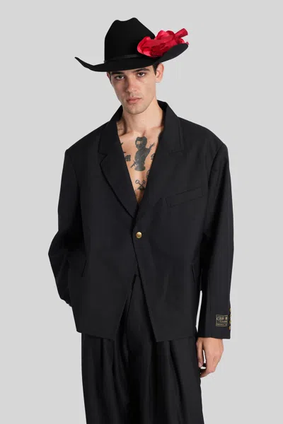 Willy Chavarria Blazer In Black Wool