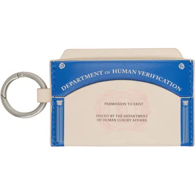 Willy Chavarria Blue & Off-white 'human Verification' Card Holder In Royal Blue / White